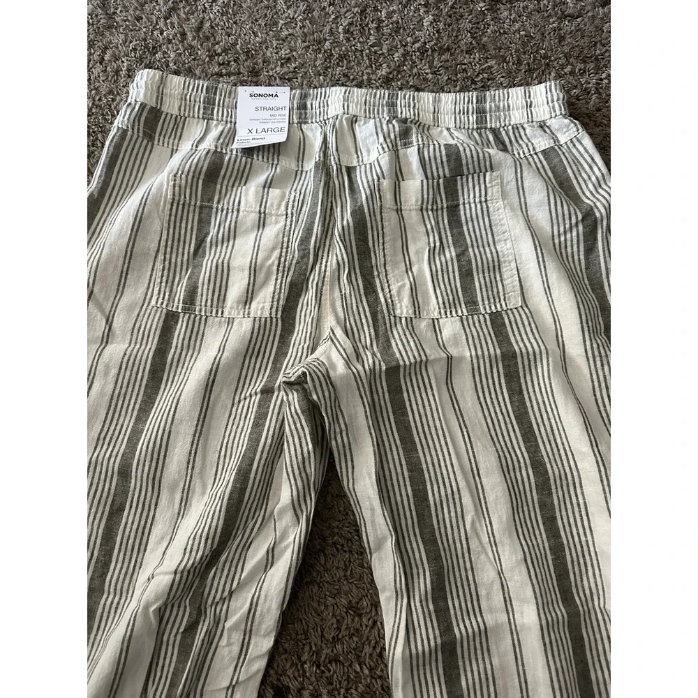 Sonoma Goods For Life Womens XL Wide Leg Pants Linen Blend‎ Pull On Nwt - Picture 3 of 4